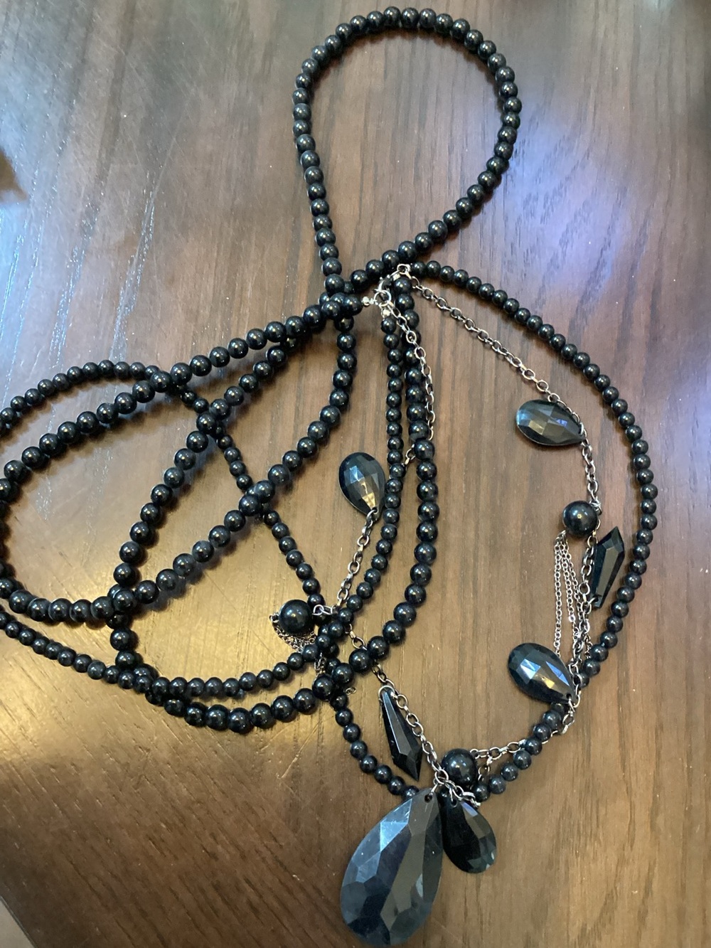 Elegant Black Beaded Multi-Strand Necklace - Women's Jewelry